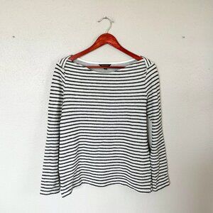 Banana Republic Textured navy/cream striped knit top (size S)